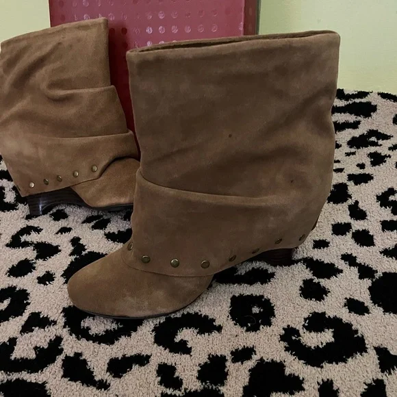 Naughty Monkey Tan Suede Ankle Booties - Picture 2 of 9